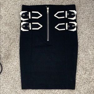 FashionNova bodycon buckle mini skirt